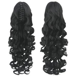 IMISSU Long Curly Claw Ponytail Clip On Hair Extension Pony Tail Hair Piece (Black 1B)