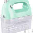 Lord Eagle Hand Mixer Electric Whisk, 400W Power Handheld Mixer for Baking Cake Egg Cream Food Beater, Turbo Boost/Self-Control Speed + 5 Speed + Eject Button + 5 Accessories, Green