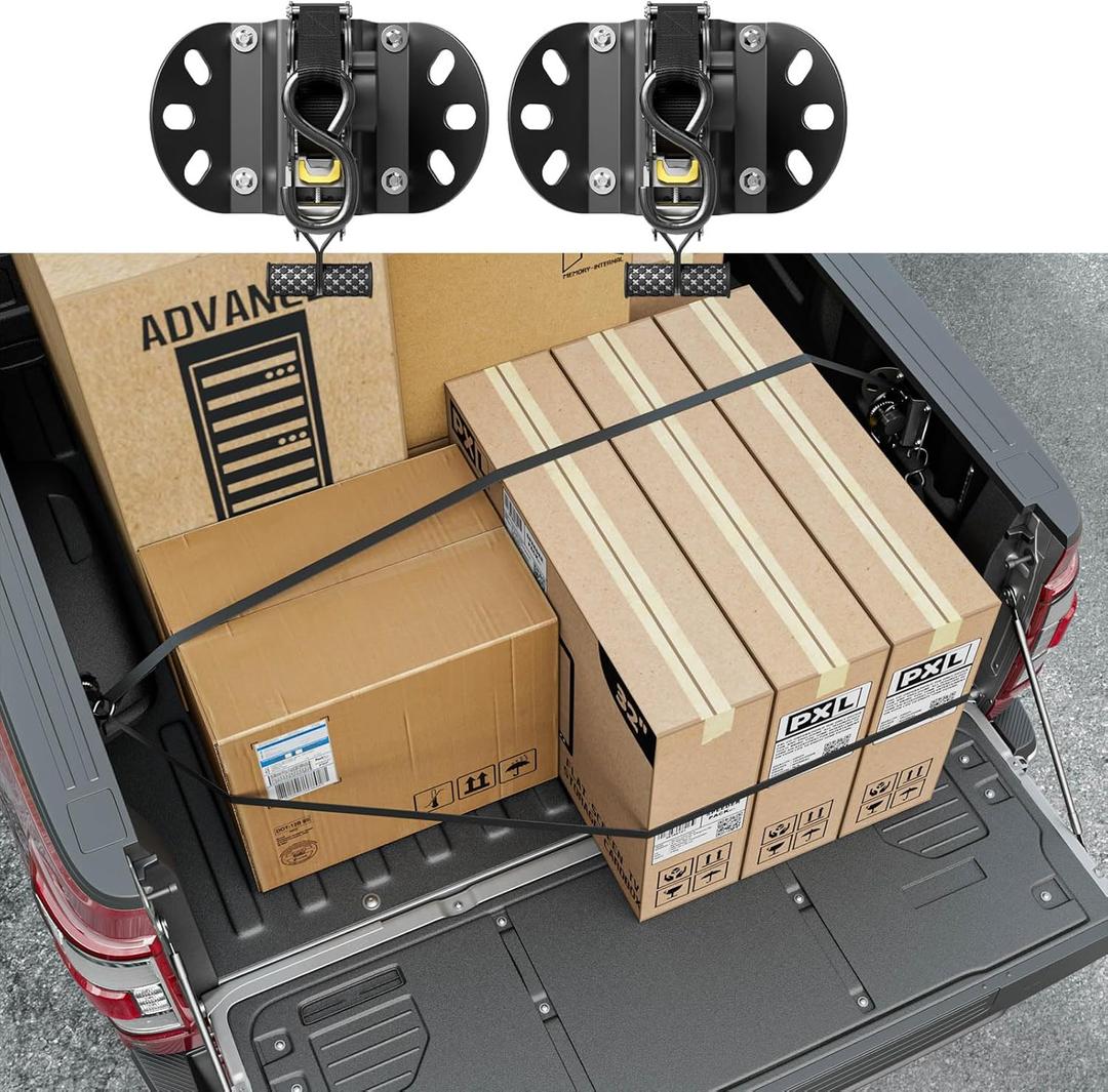 2PCS Retractable Ratchet Straps Compatible with 2015-2025 Ford F150 Retractable Tie Down Straps Replacement for 2015-2025 Ford F-150 Accessories