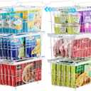 iSPECLE Chest Freezer Organizer Bins - 6 Pack Large Adjustable Freezer Organizer Bins for 5 to 9 Cu.FT Deep Freezer, Easy Access & Stackable Chest Freezer Organizer Hold More Food, White