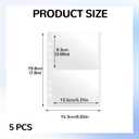 3.6x5.3 Inch Index Card Sleeves Binder Sheets - 50 Pack fits 6-Ring A5 Binder, Clear Plastic Refill 2 Pocket Page Protector for Recipe Cards, Photos, Flash Cards (200 Pockets)
