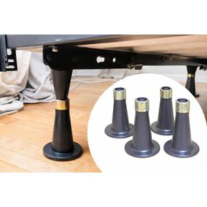 4PCS Reinforced Bed Frame Feet to Replace Wheels, Raise Bed By 2.6 inches, Easy to Install, Prevent Sliding & Protect Floor, Plastic Bed Frame Feet Replacement
