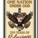 5 x 250th Anniversary Garden Flag, 12x18 Double Sided, One Nation Under God 250 Years of Blessings, Outdoor Yard Flags for USA 250th Anniversary, Independence Day & 4th of July Decor