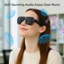 Smart Glasses for Women & Men, Sunglasses with Bluetooth Speaker, UV400 Protection, Wireless Music & Calls, Lightweight Frame, Touch Control Compatible with iOS/Android (MH007-B)