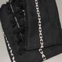 MitoVilla Black White Boho Kitchen Curtains 24 Inch Length Sets, 2 Panels Farmhouse Cafe Curtains with Tassel, Short Tier Small Cotton Linen Curtain for RV Bathroom Sink Cabinet Half Door Bay Windows