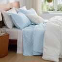 Bedsure Quilts King Size - Lightweight Bedspreads King Size with Basket Weave Pattern, Soft Quilt Bedding Set, Sky Blue Comforter Set Coverlet for All Seasons with 2 Pillow Shams (106" x 96") | Skin-Friendly Soft, All-Season Comfort, Breathable, Lightweight, Machine Washable