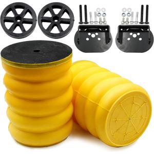 ASTROSYNC Rear Suspension Air Helper Spring Fit For Ford F-250 F-350 Super Duty 1999-2016, Rear Suspension Enhancement System Bump Stop Replace SSR-114-54 Left Right Pair Yellow