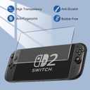 HEYSTOP Switch 2 Case for Nintendo Switch 2 Accessories(2025), Protective Case with Screen Protector, Switch 2 Transparent Cover with Protective Film and Grip Cover,AntiScratch and Shock Absorption (Extra large)