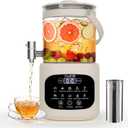 PULZO 3L Electric Glass Kettle with Tap and Tea Infuser, Multi-Function Health Pot, Temperature Control, 6/24H Keep Warm, Adjustable Power, Hot Water Dispenser for Tea and Beverages