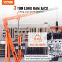 VEVOR Hydraulic Long Ram Jack, 3 Ton Engine Hoist Cylinder with Single Piston Pump and Clevis Base, for Engine Lift Hoists, Garage/Shop Cranes, Mechanical, Farm