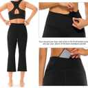 AFITNE Women's Yoga Pants Bootcut Workout Leggings Flare Casual Lounge Pants with Pockets High Waist and Tummy Control (Black, S)