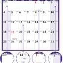 2 x 2026 Dry Erase Calendar  Large Yearly Wall calendar 2026, 33.7'' x 45.1'', 2-Side Reversible Calendar 2026, Vertical/Horizontal, Jan 2026  Dec 2026, 2026 Wall Calendar with Notes, Stickers - Purple