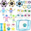 RoundFunny 28 Pcs Sensory Fidget Toy Set Reusable Stress Relief Sensory Toys for Adults Gifts for Prizes Stocking Stuffers Birthday Party Favors Supplies