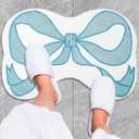 JarThenaAMCS Bow Rug Mat Blue Coquette Bowknot Bathmat 20 x 30 Inch Bathroom Mat for Room Decoration Kitchen Living Room