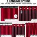 MIULEE Christmas Velvet Curtains 96 Inches Long 2 Panels Set for Bedroom, Pinch Pleat Back Tab Thermal Insulated Living Room Darkening Drapes Pleated Blackout Floor to Ceiling Curtain with Hooks, Red