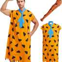 Adult Men Costume Cosplay Halloween Party Cavemen Outfit (XL)