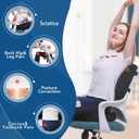 QUTOOL Seat Cushion and Lumbar Support Set for Office Chair Supports Lower Back & Hips for Long Sitting Comfort, Helps Maintain a Comfortable Sitting Position, Ergonomic Memory Foam, Washable Cover, Cushion18"x 14"x 3" Lumbar Pillow13" x 13"x 4"