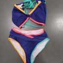 popvil High Waisted Bikini Sets for Women Neon Two Piece Swimsuit Sexy High Cut 2026 Bathing Suit, S, Blue