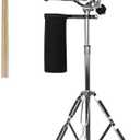 Snare Drum Stand, Snare Stand with Drumstick Holder and a Pair of 5A Drum Sticks Fit for 8 to 15 Inch Snare Drum and Practice Pad, Adjustable Height 25.6 to 39.4 Inches for Drum Beginners