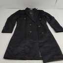 chouyatou Men's Classic Notched Collar Double Breasted Wool Blend Pea Coat (Large, Black)