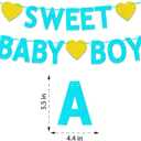 Baby Shower Decorations for Boys, Blue Glitter Sweet Baby Boy Banner, Its a boy Gender Reveal 1st Birthday Party Decorations Supplies