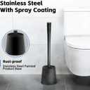 Betanull Toilet Brush & Holder, Rust-Resistant Stainless Steel, Extra-Long Handle, Dense Bristles for Deep Cleaning Toilet Bowl, Under Rim, Bathroom Corners, Small Spaces,Drip-Free,Space Saving,Black