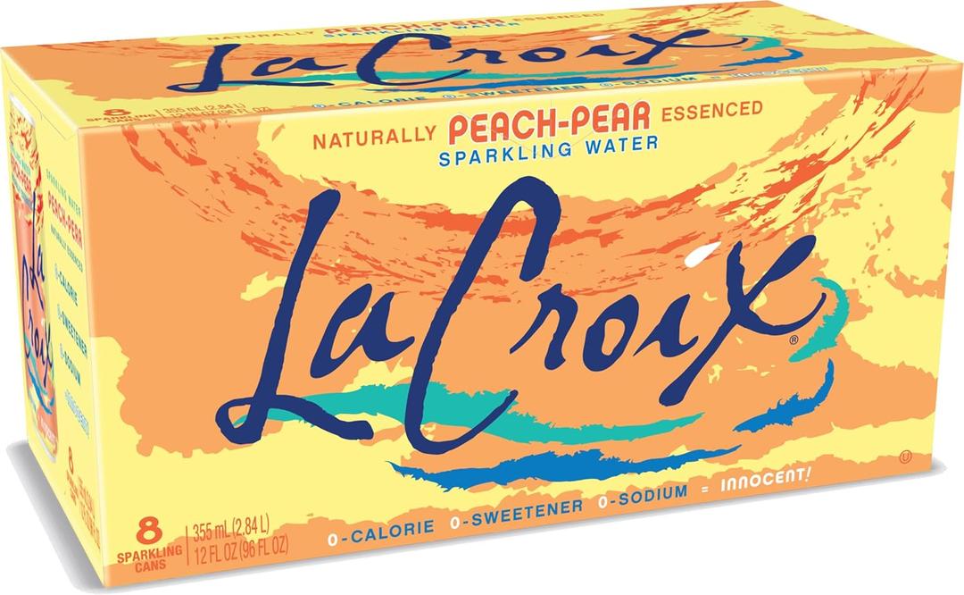 La Croix, Water Sparkling Peach Pear, 8 Pack, 12 Fl Oz BB 01/14/27