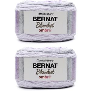 Bernat Blanket Ombre Cool Purple Ombre Yarn - 2 Pack of 300g/10.5oz - Polyester - 6 Super Bulky - 220 Yards - Knitting/Crochet