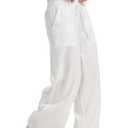 KYAL Women’s Summer Palazzo Pants High Waist Wide Leg Lounge Trousers Lightweight Drawstring Elastic Waist Loose, Large