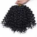 GoGo Curl Crochet Hair for Women Water Wave Curly Crochet Hair Wavy Human Hair Deep Wave Beach Curl Crochet Synthetic Hair Extensions (12 inch(Pack of 6), 1B Natural Black)