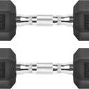 Hex Dumbbells Rubber Coated Cast Iron Hex Black Dumbbell Free Weights for Exercises