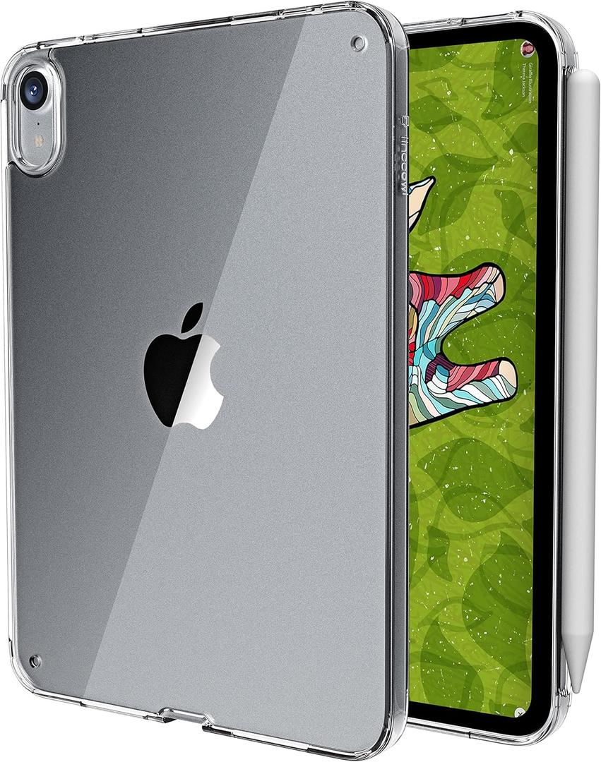 TineeOwl Arctic for iPad mini 7 A17 Pro Case, iPad mini 7th/6th Generation Ultra Thin Case (2024/2021) Crystal Clear, Supports Apple Pencil Charging and Touch ID, TPU Bumper (Clear)