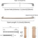 COTYKILEY 10 Pack 12.6 Inch(320mm) Brushed Satin Nickel Kitchen Cabinet Handles Silver Cabinet Pulls Cabinet Door Handles Kitchen Cabinet Hardware Cupboard Drawer Pulls Dresser Handles
