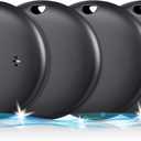 4 Pack Bluetooth Tracker, Works with Apple Find My (iOS Only, Not for Android), Smart Item Finder with Loud Sound, Key Finder Air Tracker Tags, Tracker Tag Locator for Keys, Luggage, Satchel (Black)