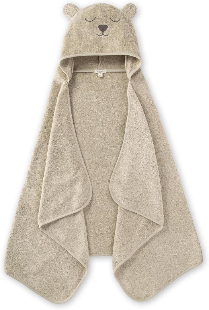 Burt's Bees Baby Toddler Hooded Animal Character Towels Organic Cotton, Unisex Bath Essentials, Soft Nursery Towel for Kids