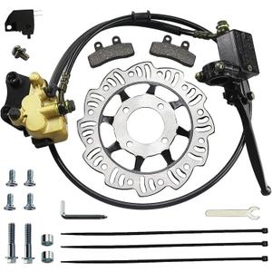 PRO BAT Front Disc Brake Master Cylinder Caliper + 190mm/7.48'' Front Disc Brake Plate + Brake Pad Assembly for 50cc 70cc 90cc 110cc 125cc Chinese Dirt Bike Pit Bike Atomik SSR Apollo