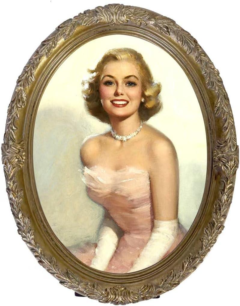 Vintage Oval Picture Frame,Classic Ornamental Photo Frame Antique Frame with Intricate Carvings,Tabletop Display and Wall Mount,Real Glass Front,Old-Fashion (Bronze Gold, 2.5x3.5)
