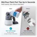 Tilswall Brushless Cordless Paint Sprayer Compatible with Dew 20V Battery (Battery Not Included), Easy Side-Fill, Electric HVLP Spray Paint Gun for House Painting, Furniture, Outdoor (Blue, 1300 ml)