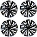 Hubcaps Wheel Covers Replacement R14 Size Hub Cap Universal-Fit Steel Wheel Rim Caps ABS Tire Cover Snap on Most Car Truck SUV Sedan -Set of 414-inchSilver-Black