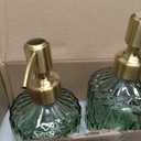 AmazerBath Soap Dispenser, 2 Pack Green Glass Soap Dispenser with Pump Stainless Steel, 14.2OZ Luxury Gold Hand Soap Bottles Bathroom Kitchen