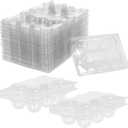 Angoily Egg Container 50PCS Quail Egg Cartons 6 Grids, Small Quail Storage Box Mini Cartons, Clear Plastic Holder Storage Container for Tray