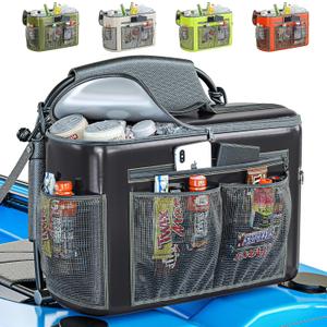 Skywin Kayak Cooler Behind Seat, Waterproof Cooler for Kayaking, Compatible with Lawn Chair Style Seats, Stores Drinks and Keeps Them Cool All Day (Black)