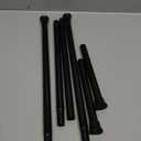 2 Pack Black Spring Tension Curtain Rods 23-46 Inch Adjustable Expandable Spring Loaded Curtain Rods No Drilling Suitable for Small Short Tension Rods 24-36 Inch Doors, Windows, Closet