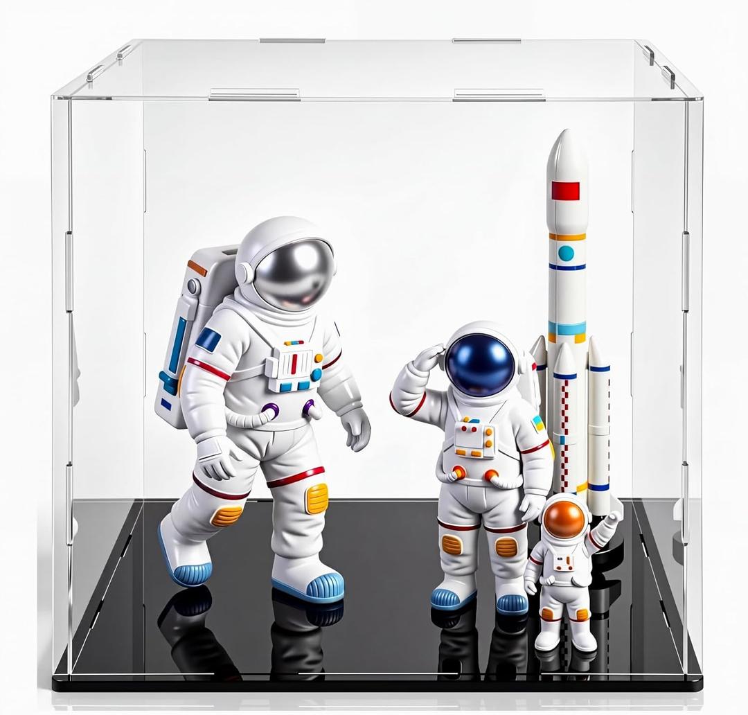 Yungyan 1 Pack Clear Self-Assembly Acrylic Display Case Transparent Dust Proof Protection Showcase for Figurine Collectibles Figures Basketball (6 x 6 x 6 Inch)