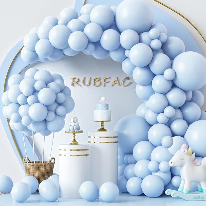 RUBFAC 129pcs Blue Balloons Different Sizes 18 12 10 5 Inch for Garland Arch,Party Latex Balloons for Birthday Party Wedding Anniversary Baby Shower Party Decoration