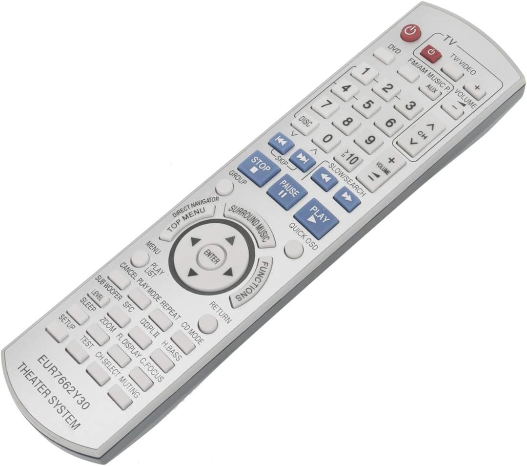 Theater Remote Control EUR7662Y30 Replace Compatible with Panasonic SA-HT740P SA-HT740PC SA-HT740PX SA-HT743P SA-HT743PC SA-HT940P SA-HT740 SA-HT743 SA-HT740P Sub EUR7662Y40
