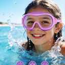 Aegend 1 Pack Swim goggles for Kids 3-15, Anti-Fog Anti-UV Wide Vision Waterproof, No leak Swimming goggles for Boys Girls (Pink)