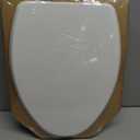 Mayfair Bennett Toilet Seat with Brushed Nickel Hinges, Slow Close Wood Seat, Secure Metal Hinges, Easy Install, Elongated, White