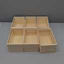 Roowest 6 Pcs 6.5'' Small Wooden Crates for Graduation Crafts Unfinished Wood Crate Basket for Display Home Bathroom Arts Milk Wine Towel Toys