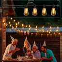 Ollny Outdoor String Lights 120FT with 60+2 Spare ST38 Vintage Bulbs, Shatterproof Connectable Patio Lights, 2200K Warm White Waterproof Outside Hanging Light for Yard Camping Gazebo Porch Balcony